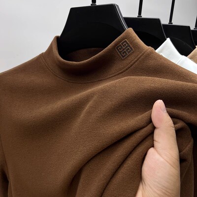 助你成为女神收割机！保暖德绒半高领打底衫男士秋冬加绒加厚磨毛