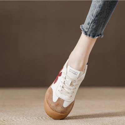 西班牙小众品牌ONGYSL牛筋底真皮舒适阿甘鞋软底软面运动鞋板鞋女