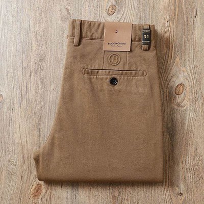 MAROLIO~出口法国！秋季高级质感斜纹休闲裤男直筒舒适长裤子