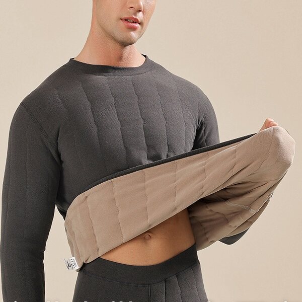 特厚加绒保暖内衣男士羊毛防寒零下40度东北加厚秋衣秋裤套装冬季