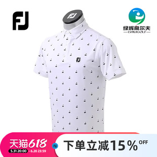 男士 FJ男装 夏季 golf翻领T恤衬衣 FootJoy高尔夫服装 速干短袖 POLO衫