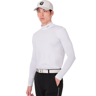 Taylormade泰勒梅高尔夫男士长袖T恤新款立领时尚休闲内搭紧身衣