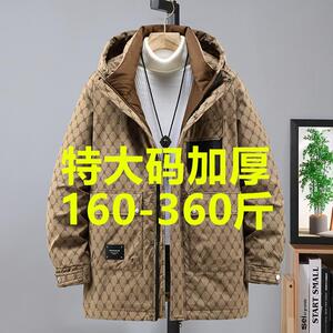 360斤300斤特大号羽绒棉服男士新款潮男工装加肥加大加厚棉衣胖子