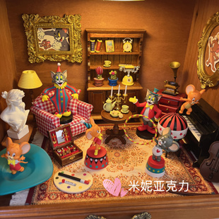 TOM and JERRY 猫和老鼠汤姆杰瑞场景布置造景盲盒微缩迷你配件