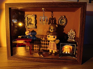 泡泡玛特小野二代小小的使坏庇护所盲盒收纳手工DIY场景配件道具