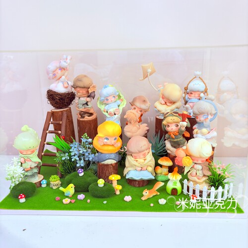 盲盒diy造景dimmo限定时光森林场景展示盒泡泡玛特迷你微缩配件