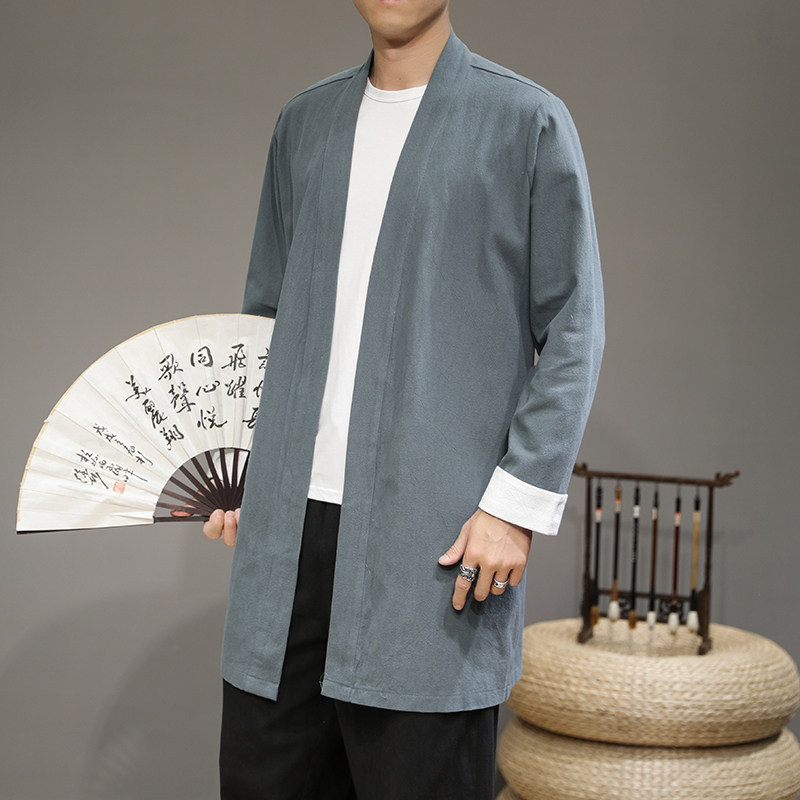 中国风秋季男士中长款休闲宽松外套男QT4003-NB25P80,男装风衣,星座815（原A203）