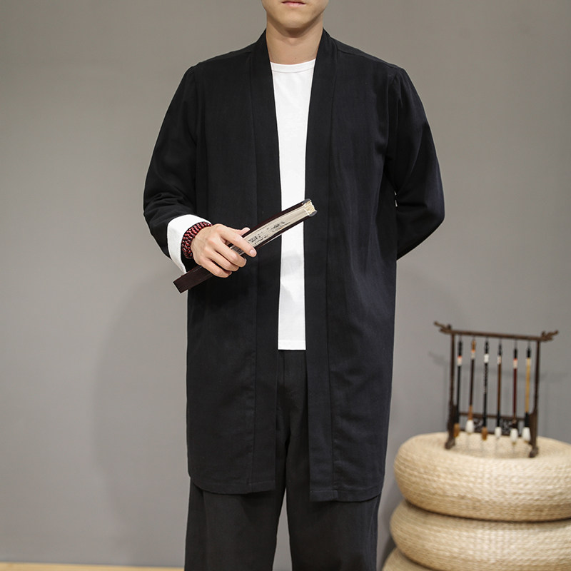 中国风秋季男士中长款休闲宽松外套男QT4003-NB25P80,男装风衣,星座815（原A203）
