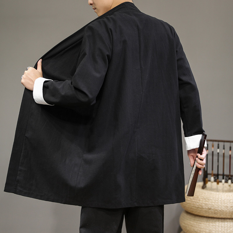 中国风秋季男士中长款休闲宽松外套男QT4003-NB25P80,男装风衣,星座815（原A203）