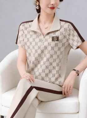 中老年妈妈夏季运动服套装