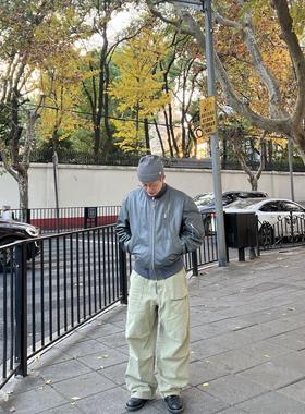 ACKMANCA T02 水洗宽腿绿色Baggy伞兵裤