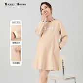 外穿 孕妇裙春秋孕妇装 快乐屋孕妇可哺乳连衣裙2026新款 哺乳衣时尚