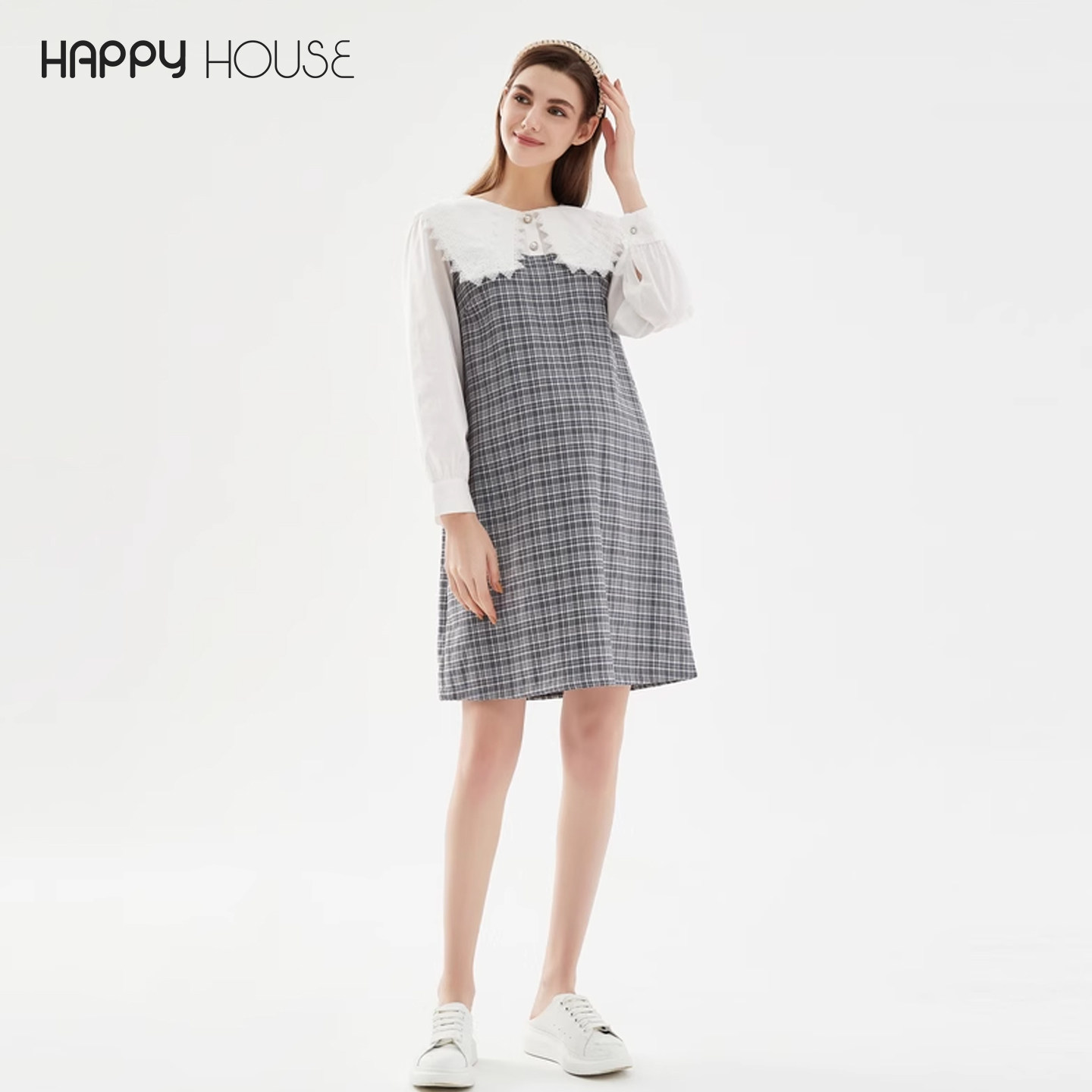 快乐屋孕妇春季连衣裙2026新款大翻领仿两件裙子欧美时尚孕妇秋装,孕妇装/孕产妇用品/营养,连衣裙,淘宝优惠券,粉丝福利购,淘宝优惠卷