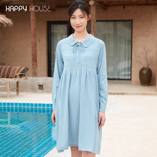 快乐屋文艺风孕妇毛衣裙2025新款 外穿连衣裙宽松孕妇裙 秋冬孕妇装