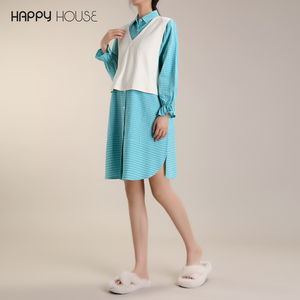 快乐屋产后哺乳连衣裙春夏外穿辣妈外出孕妇裙显瘦可喂奶孕妇春装