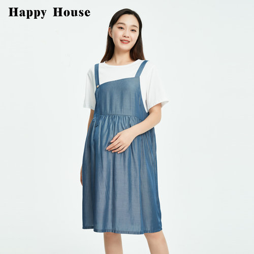 快乐屋抗菌孕妇连衣裙夏装潮妈