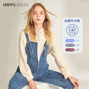 快乐屋孕妇背带裤春装2026新款时尚弹力洋气孕妇裤夏季外穿长裤