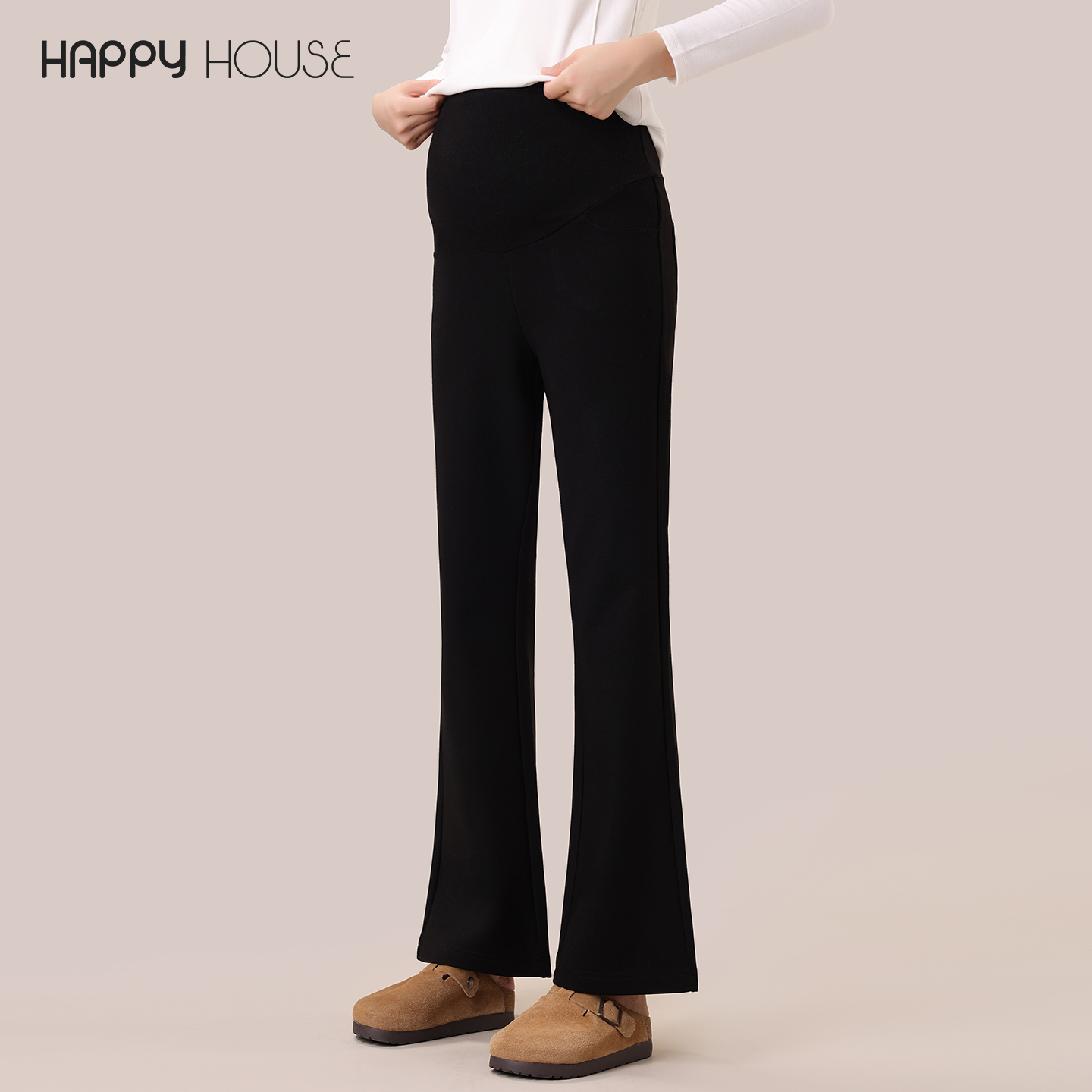 孕妇喇叭裤加绒加厚2024新款时尚孕妇裤冬季