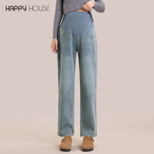 2026新款 外穿裤 时尚 托腹老爹裤 子 显瘦孕妇裤 快乐屋弹力孕妇牛仔裤