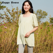 T恤孕装 夏装 2026新款 显瘦孕妇短袖 中长款 快乐屋孕妇宽松上衣大码
