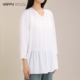 春夏外穿衬衣 2026新款 快乐屋孕妇上衣中长褶皱A摆宽松大码 娃娃衫