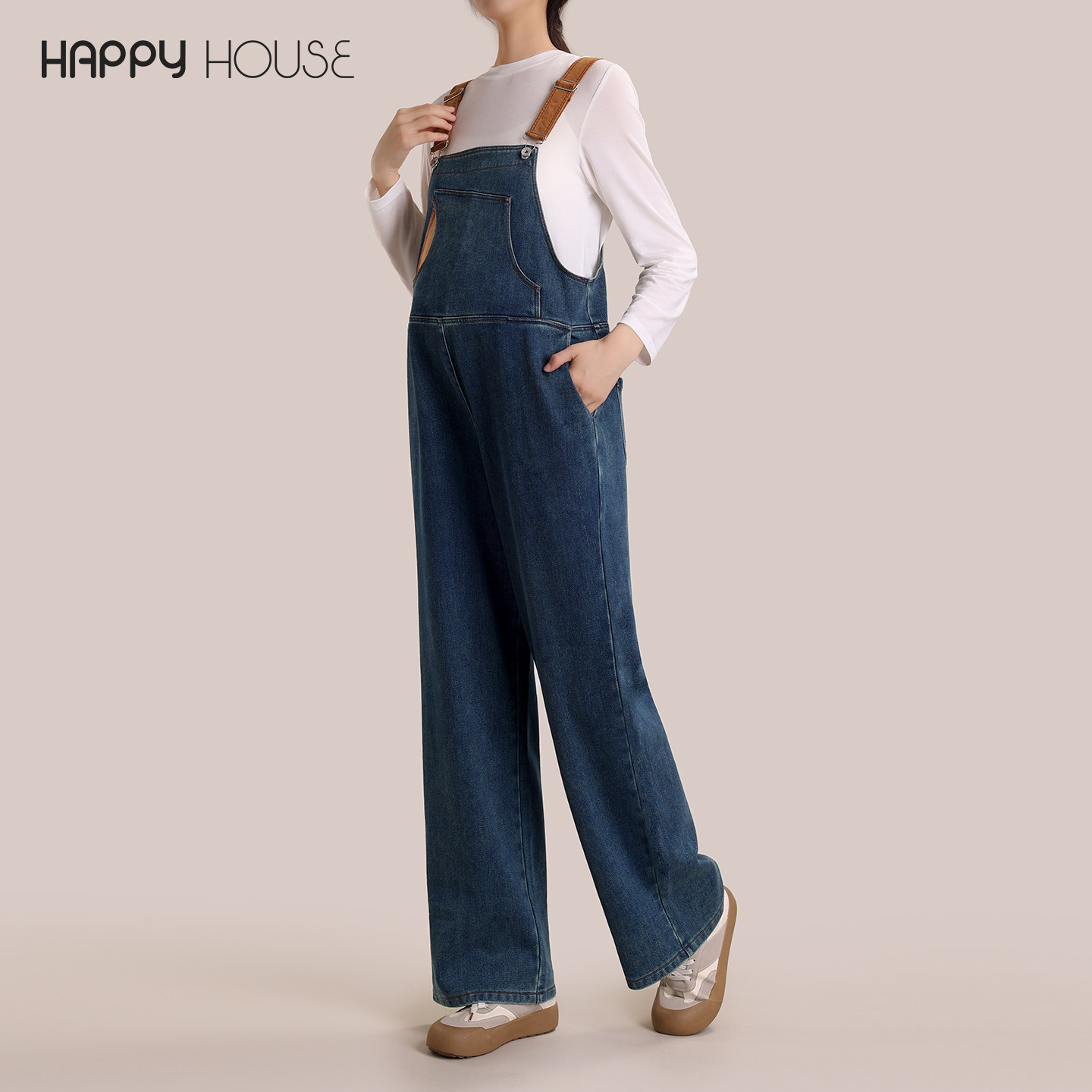 快乐屋孕妇背带裤春秋2026新款时尚牛仔裤外穿宽松小个子孕妇裤子,孕妇装/孕产妇用品/营养,孕妇休闲裤,淘宝优惠券,粉丝福利购,淘宝优惠卷