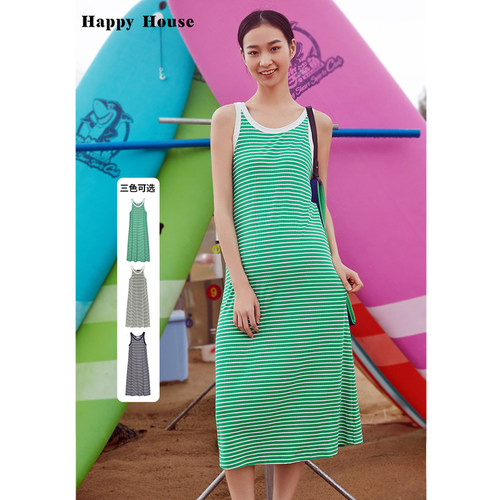 快乐屋休闲孕妇连衣裙夏装背心裙