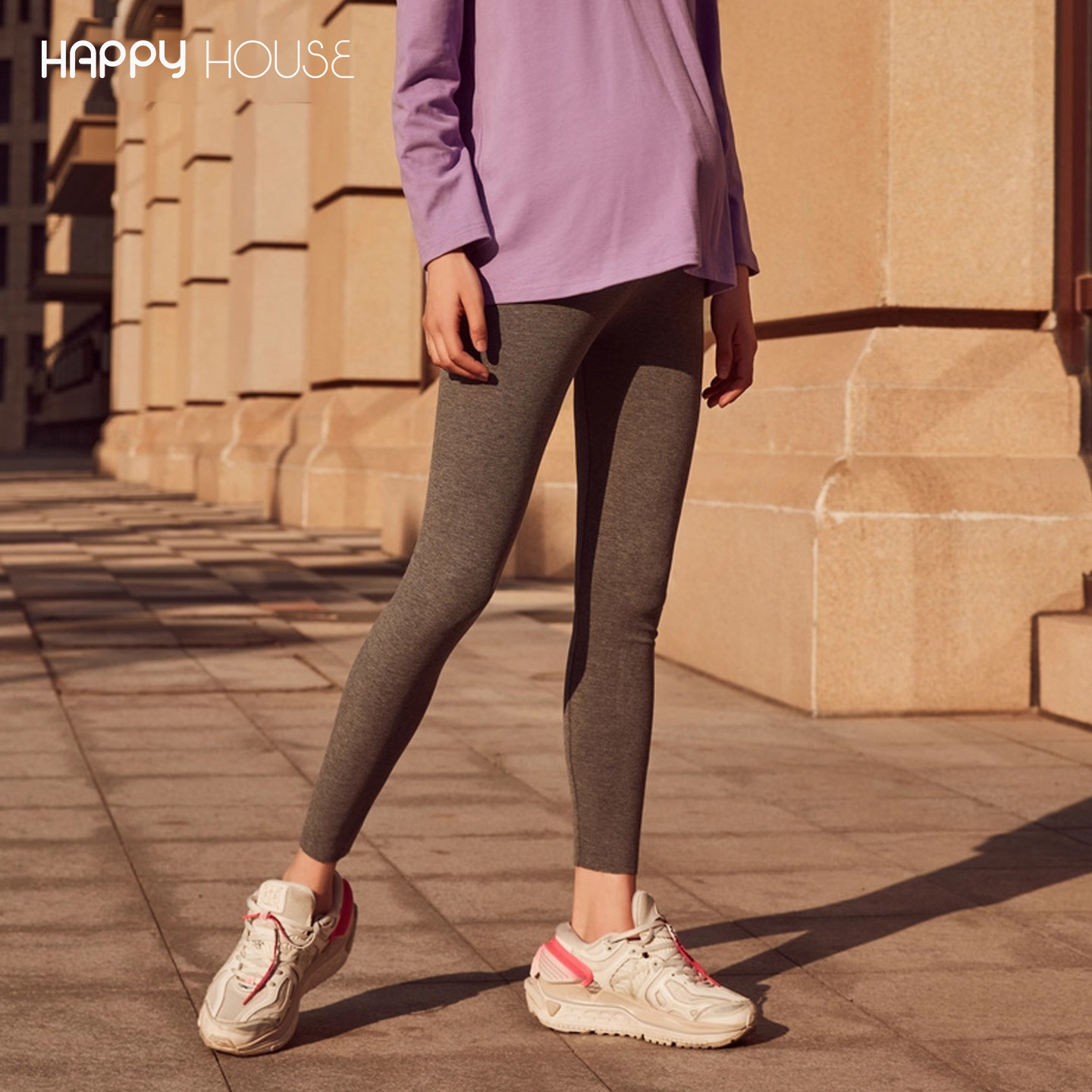 莫代尔快乐屋弹力罗纹孕妇打底裤