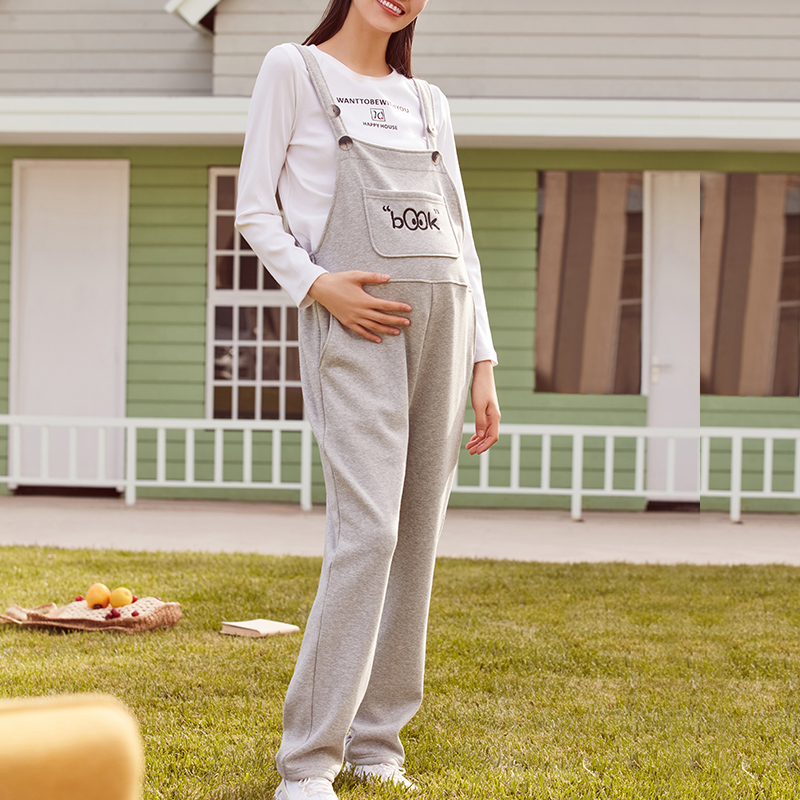 快乐屋加绒加厚大码孕妇背带裤