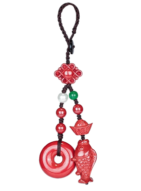 朱砂男女本命年锦鲤平安扣挂件