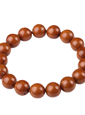 紫金鼠光珠绕指柔实心原籽手串