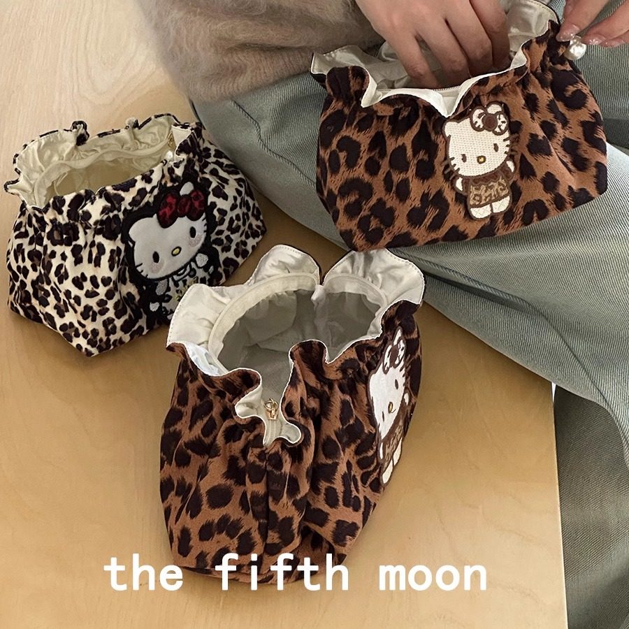 thefifthmoon可爱KT精致俏皮花边豹纹收纳包化妆包随身包,箱包皮具/热销女包/男包,通用款女包,淘宝优惠券,粉丝福利购,淘宝优惠卷