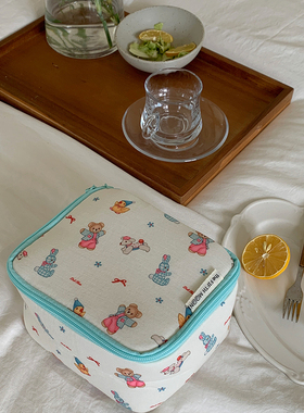 thefifthmoon可爱小熊小动物便携式手拎包化妆包收纳包数码包