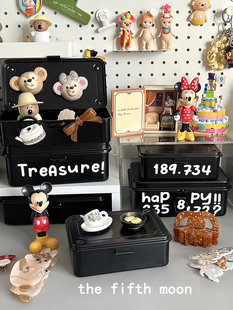 thefifthmoon复古日式磨砂黑杂物手账桌面收纳铁盒整理盒