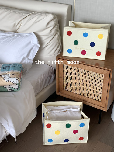 彩色圆点彩点羊毛毡收纳篮