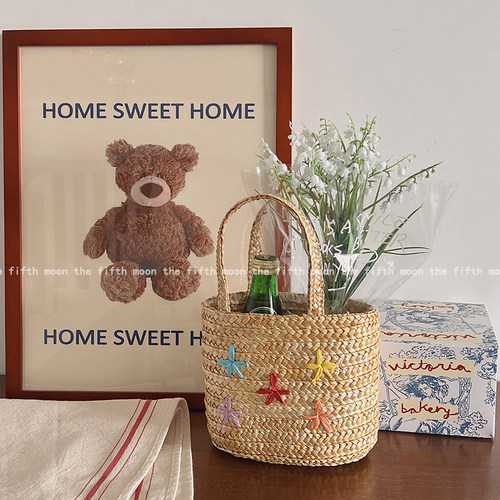 小清新草编包手提小包包编织迷你