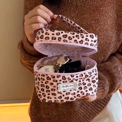 thefifthmoon豹纹绗缝化妆包