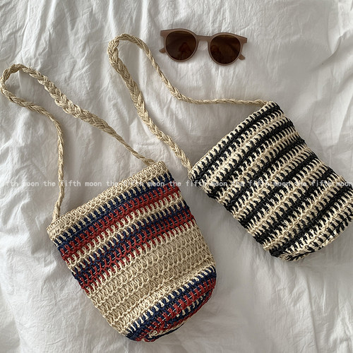 编织复古水桶包一件包邮