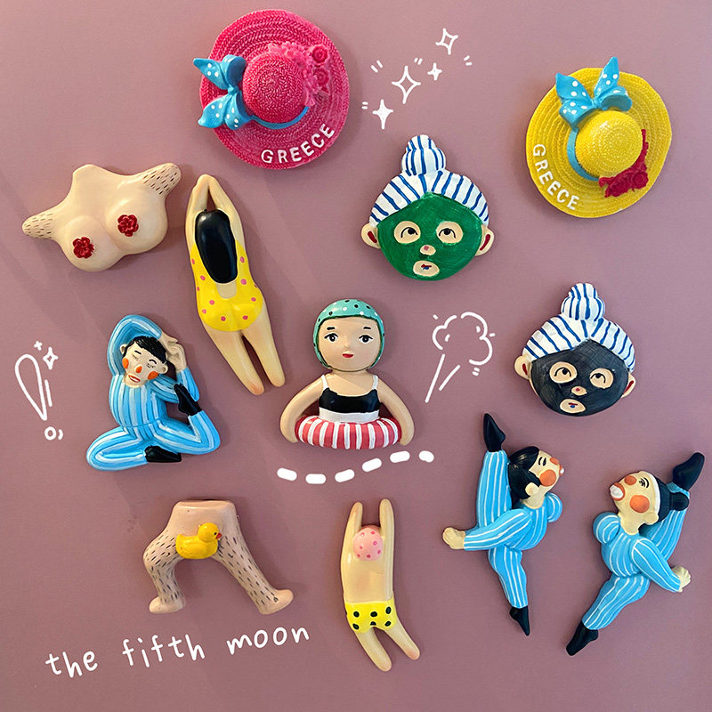 thefifthmoon 可爱趣味搞怪小丑游泳圈男生女生创意树脂冰箱贴