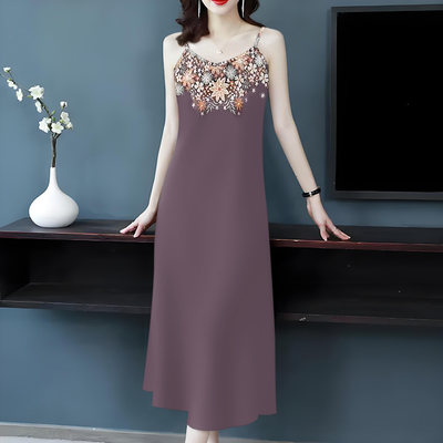 冰丝仿香云纱吊带背心裙女2025夏季外穿内搭冰凉感无袖打底裙女