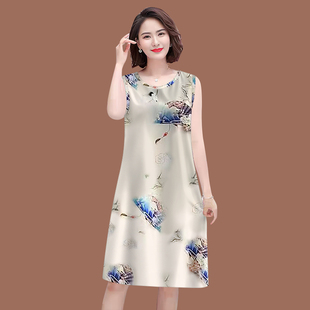 新款 2025夏季 连衣裙内搭打底背心裙百搭裙子 印花无袖 外穿中长款