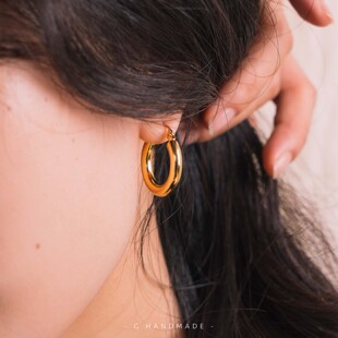 关山月手作 法式耳环圈复古celi贵牌高版本 镀金保色 耐用不氧化