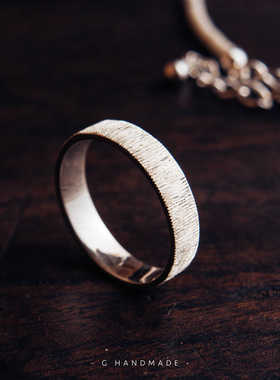 手工拉丝布契拉提925材质戒指