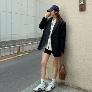 秋装 休闲女士黑色独特漂亮巨好看炸街小西服 西装 外套女2025新款
