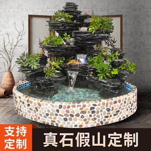 两全其美英石假山定制鱼池别墅设计花园布局园林景观装饰水景造影