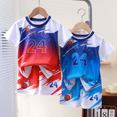 篮球服2024新款 套装 球服洋气男孩速干运动服帅气儿童 短袖 男童夏装