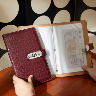 存单收纳本2026年新款存折存单收纳本票据夹带密码银行储蓄收集册高端多功能收纳神器定期存单专用夹家用支票