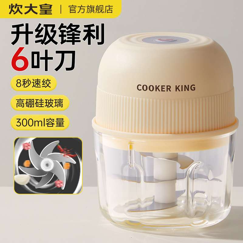 炊大皇电动绞肉机小型碎食器肉馅新款大蒜打蒜器辅食机猫饭绞碎器,厨房/烹饪用具,剥蒜器/压蒜器,淘宝优惠券,粉丝福利购,淘宝优惠卷