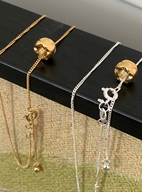 法式小众设计叠戴高保色格纹项链