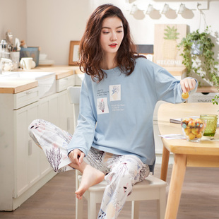 清新学生宿舍可外穿可爱休闲家居服套装 韩版 纯棉长袖 睡衣女秋冬款